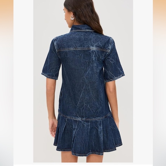 Ganni Women's Crinkled Future Denim Mini Dress, NWT - Picture 3 of 3